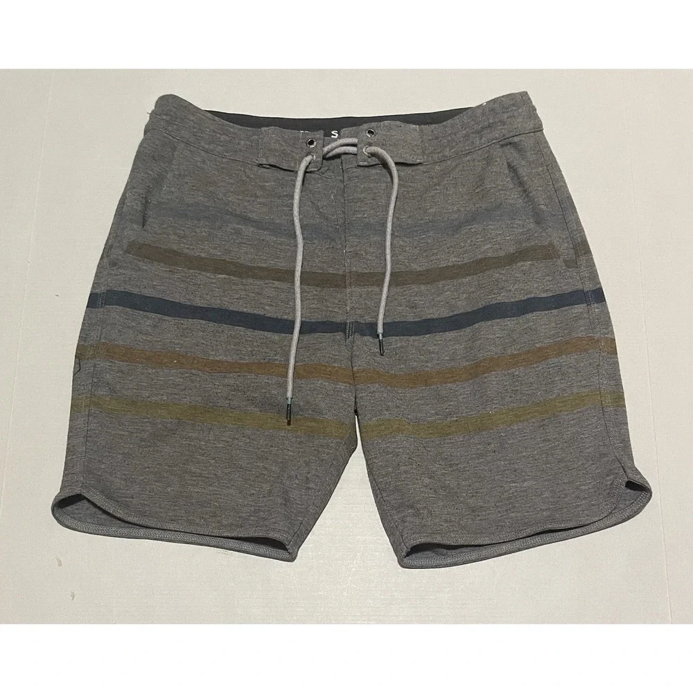 Vissla Shorts Mens Small Gray Striped Knit Sofa Surfer 8